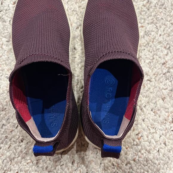 Rothys The Chelsea Berry Lattice Knit High Top Ankle Boots Sz 10.5 Casual - Picture 5 of 8